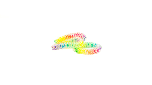 3pcs Rainbow Spiral Jelly Elastic Hair Tie